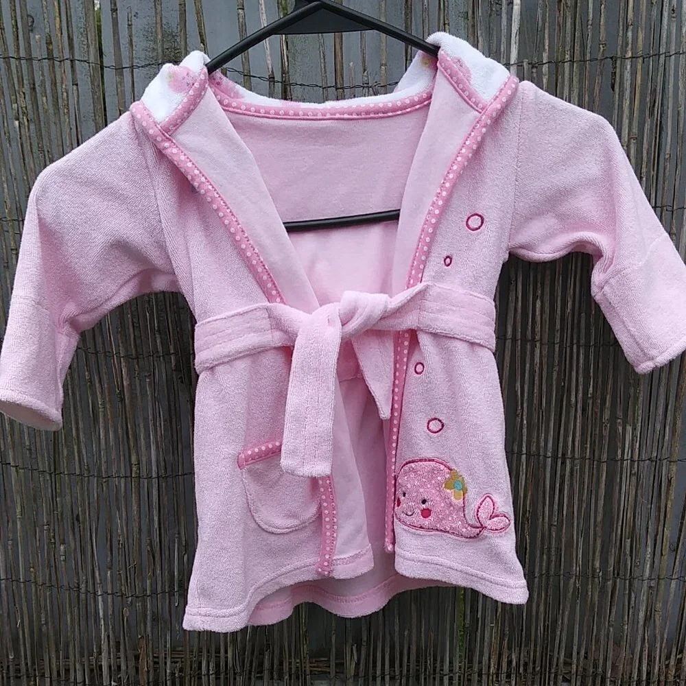 Baby Girl Carter's Pink Terry Hooded Robe - 0-9M